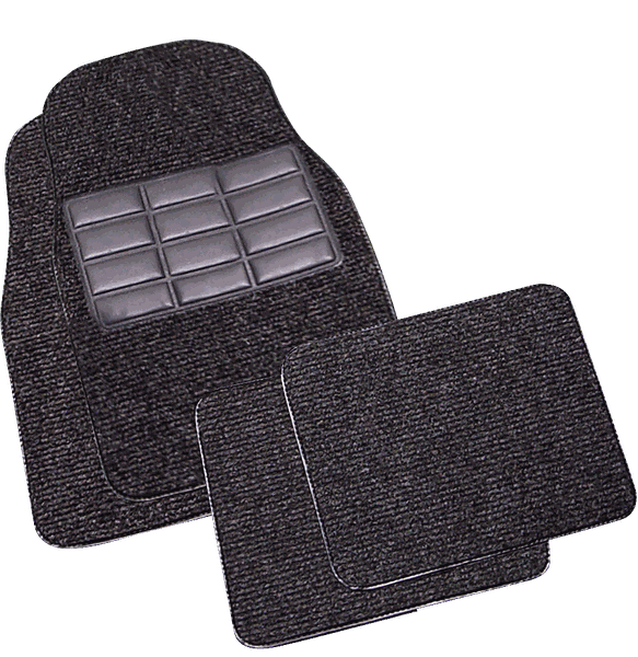 Car Ribbed Charcoal Mat Set - 4 Pce