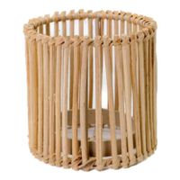 Brown Woven Round Painted Candle Holder