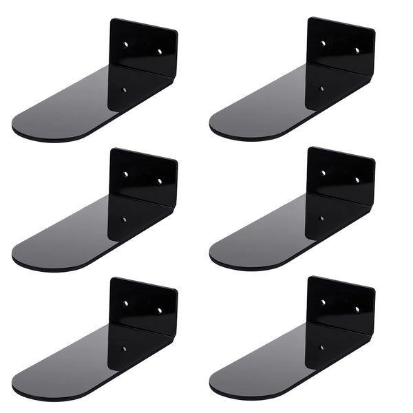 6 Pack Floating Shoe Shelves Black For Display Shoe&amp;Sneaker
