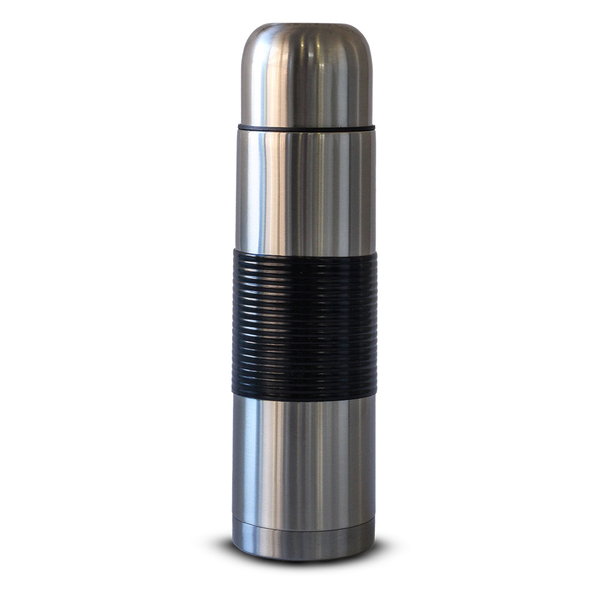 Kitro Silver Stainless Steel 1000 ml Bullet ii Flask