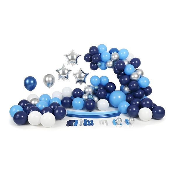 100 Pieces Navy &amp; Silver Balloon Arch Kit - DIY Birthday Set