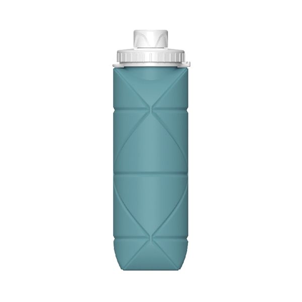 600ml Mini Portable Silicone Folding Collapsible Water Bottle - Turquoise