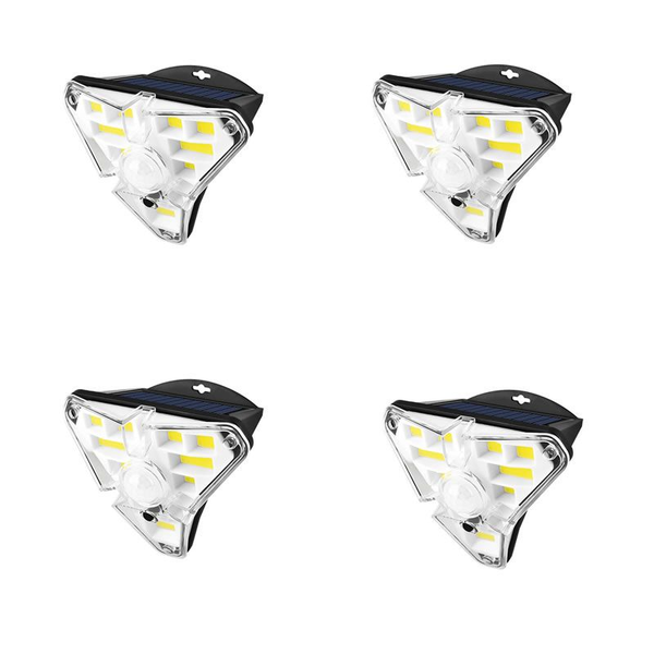 Yas-4 Set Of Solar Motion Sensor 3 Sides Glowing Wall Lamp