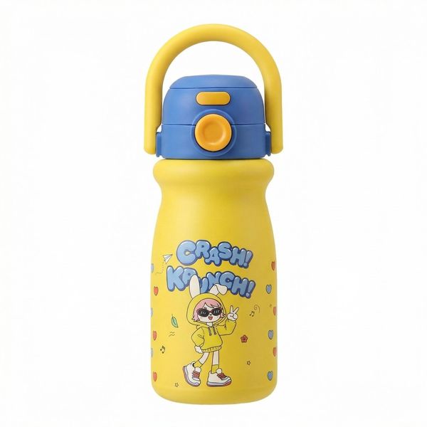 Cute Kids 316 Stainless Steel Water Bottle | 520ml Insulated Straw Cup