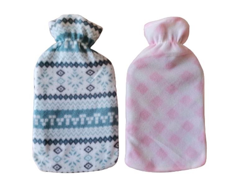 His &amp; Hers Blue &amp; Pink Winter Hot Water Bottle