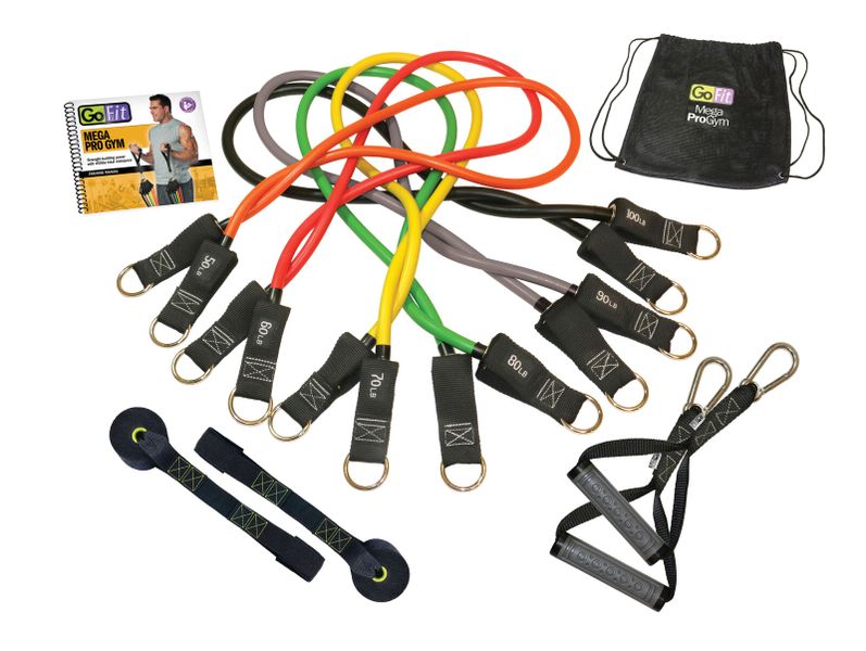 GoFit Mega ProGym - 6Tubes, Door Anchors, Handles and Training