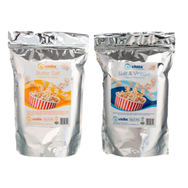 Combo-Chilla Salt&amp; Vinegar +Butter Popcorn Sprinkles 1kg Each