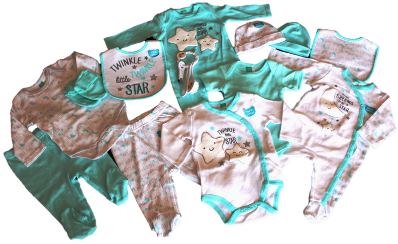 New Baby Gift Hamper Turquoise/Green