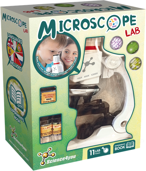 Science4you Kids Microscope Lab Kit - 11 Tools, Manual &amp; Experiments