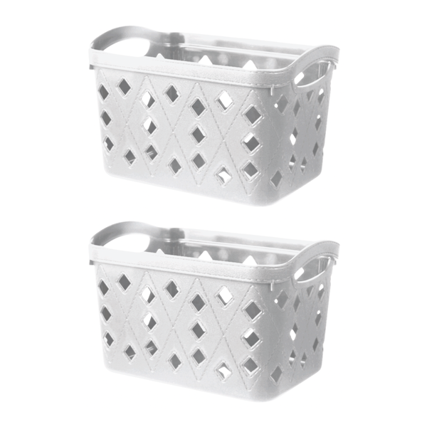 Extra-Large Household Storage Basket/Container - White - 2 Pack