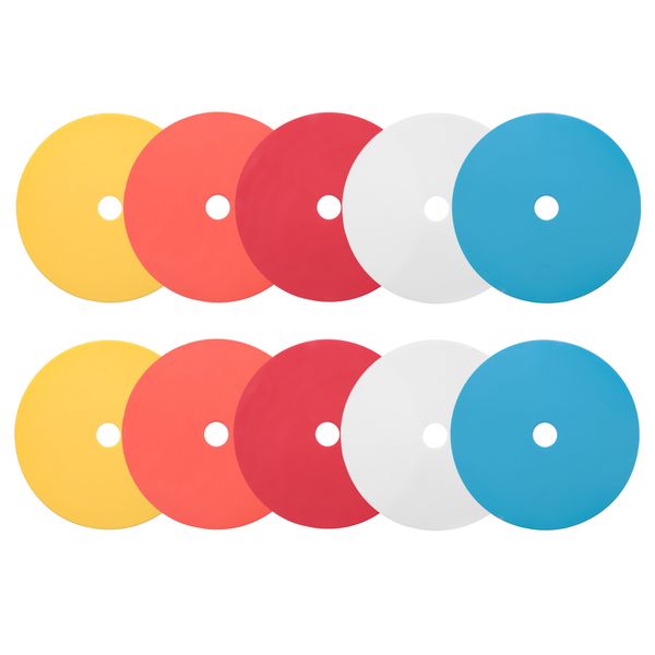 10 Pack Flat Disc Markers Football Speed Agility Training Markers