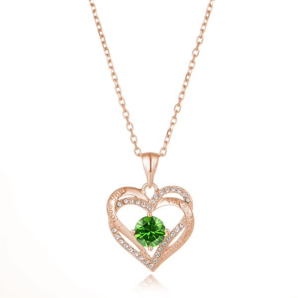 Crystalize I Love you.. August Birthstone Necklace with Swarovski Crystals