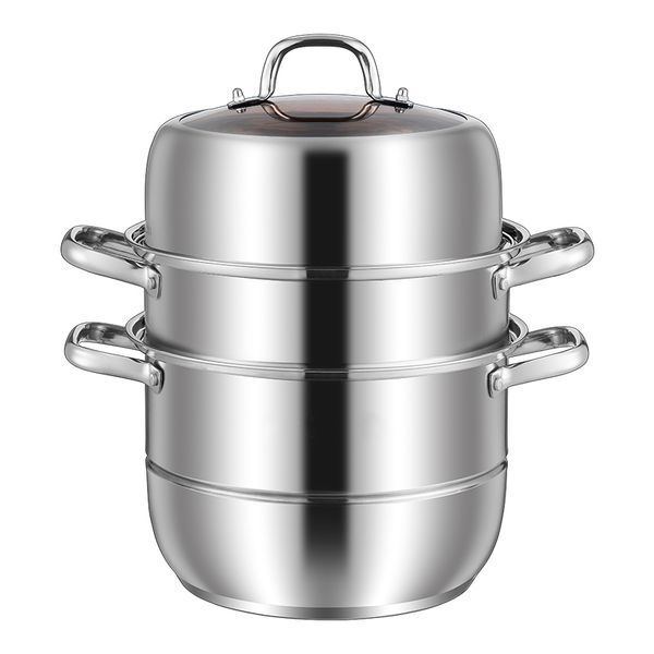 JK Deluxe 30CM Stainless Steel Multi-Layer Steamer Pot Set