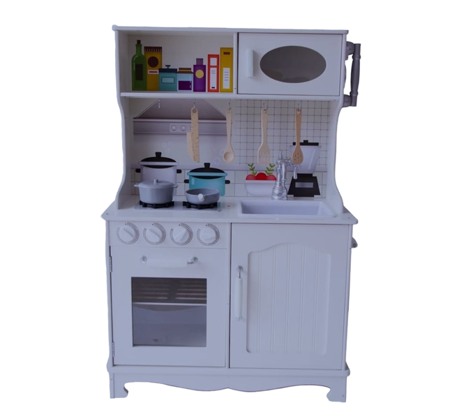 Kids -Wooden Kitchen Unit with Realistic Cooking Sounds
