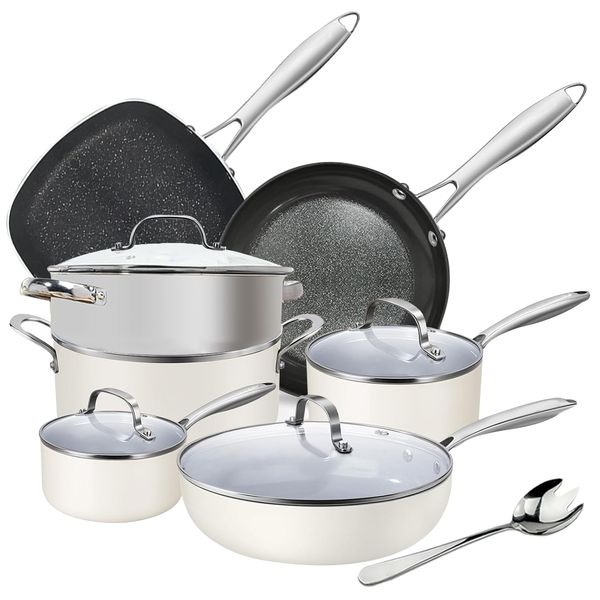 13 Piece Combo Set - Non-Stick High Quality Classic Aluminium Cookware Set