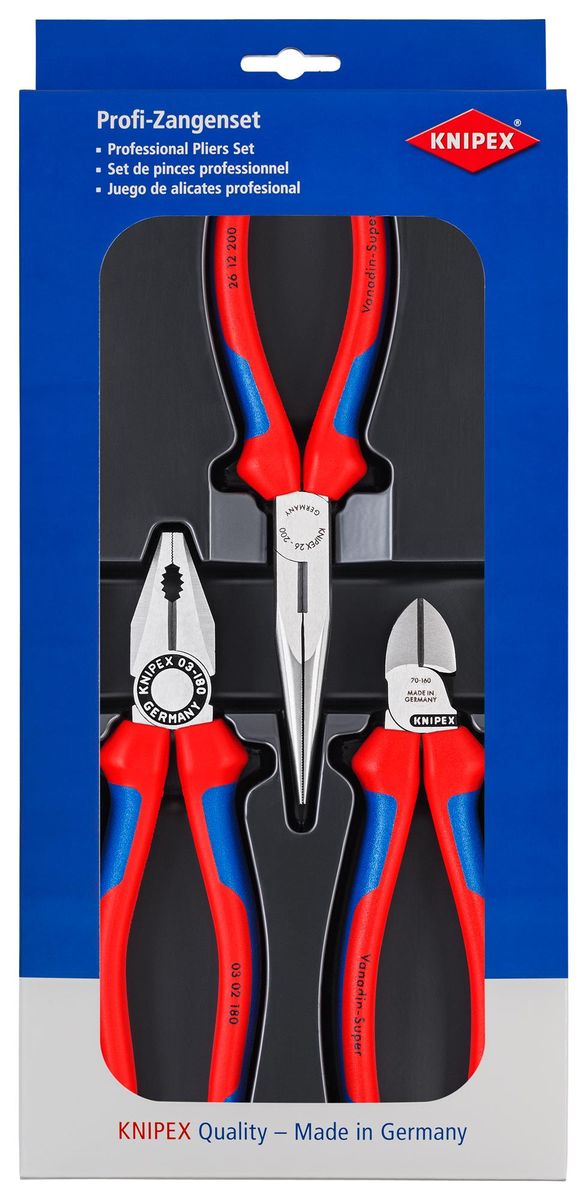 Knipex (002011) Pliers Kit with Two Colour Dual Component Handles