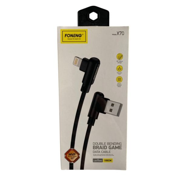 Foneng 3A Double Bending Braid Game Lightning Data Cable