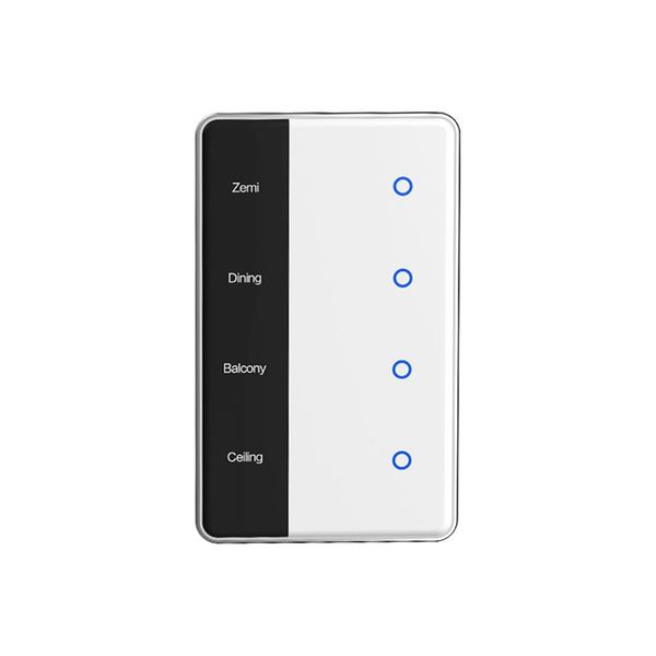 Tuya Zigbee Diy Name Switch 4 Gang Smart Touchscreen Switch