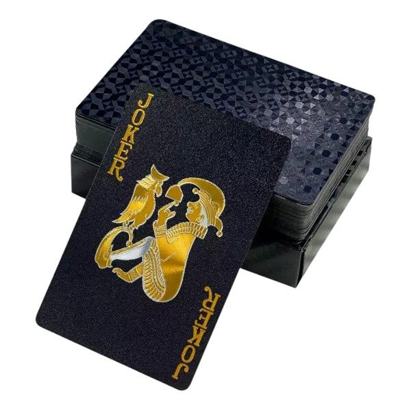 54 Piece - Full Deck Multi-Player Game Cards - Black, Gold