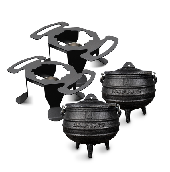 LK's Potjie Cooker #1/4 (set of 2) and Red Pot 3-Leg #1/4 (set of 2)