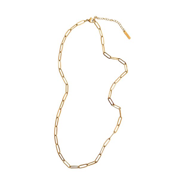 Jane Fields - Paperclip Chain Necklace - 16 inch - Gold