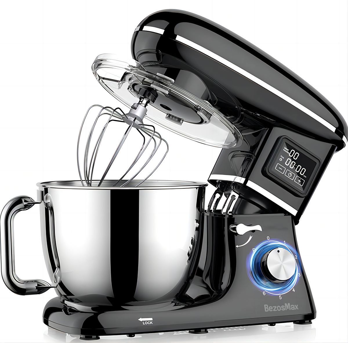 Bezosmax 1500W 3 in 1 Smart Display Stand Mixer 6.2L Stand Bowl 6-Speeds