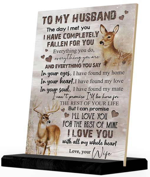 To My Husband DEER Birthday Christmas Anniversary Gift Ceramic Tile