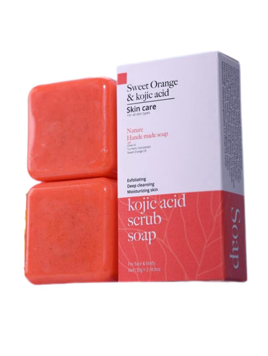 Sweet Orange & Kojic Acid Scrub Soap (2 Pieces) 