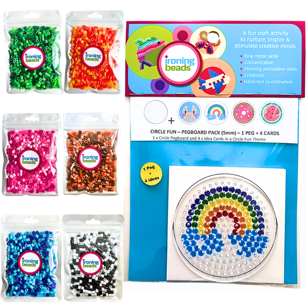 Ironing Beads - 3000 Beads And 1 Sml Peg 1 Card Pack - Circle Fun