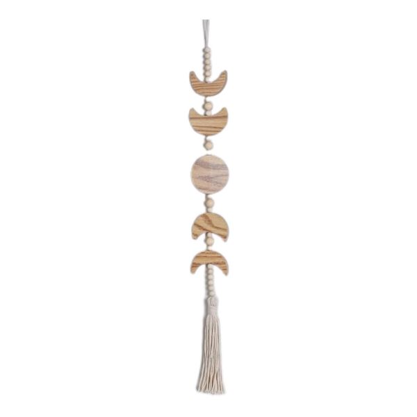 Natural Wood Hanging Ornaments With Tassels