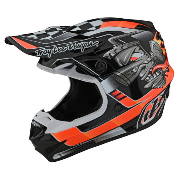 Troy Lee Designs SE4 Carb Helmet - Black/Orange