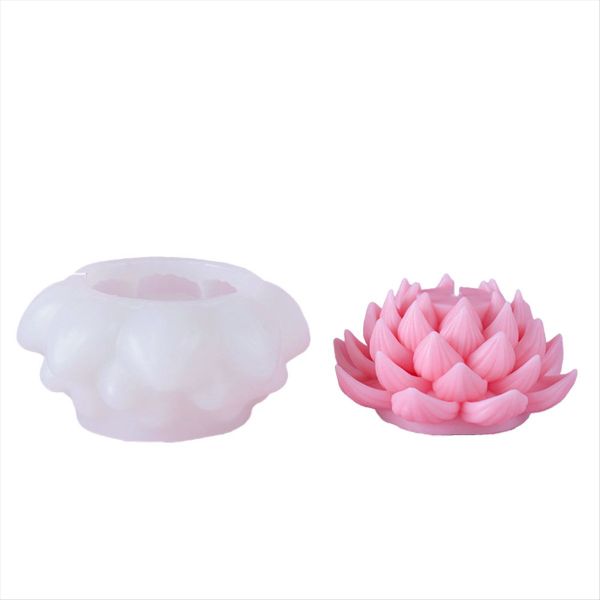 Simulation Lotus Candle Silicone Mold Blossom Flower Soap Fragrance Ornamen