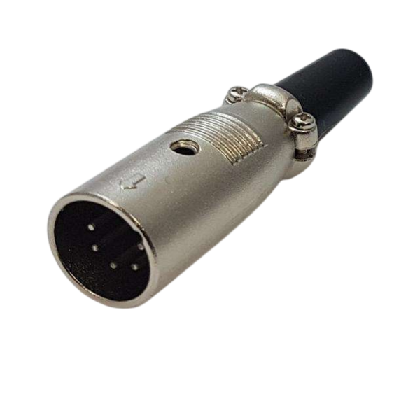 XLR5-12C 5-Pin Inline Male XLR Cable Plug with Screw Clamp