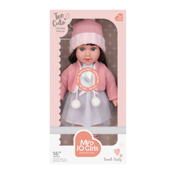 Fashion Doll with Sound - Esther - Dress, Beanie &amp; Shoes - 40cm