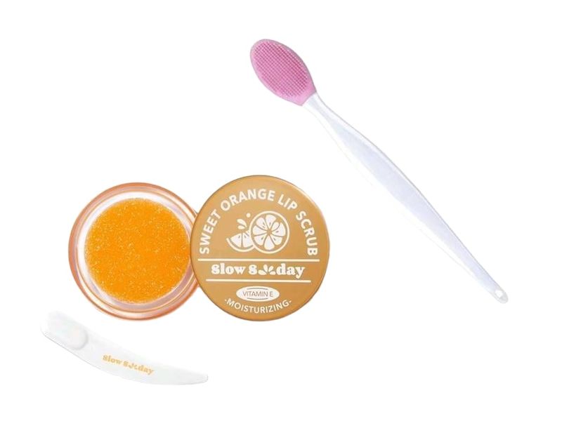 Slow Sunday Sweet Orange Lip Scrub with Scrub Brush
