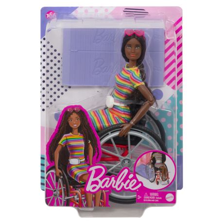 Barbie Fashionistas Doll #166 Wheelchair & Crimped Brunette Hair 