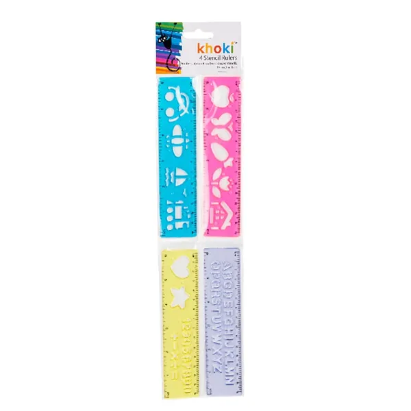 Stationery Ruler Stencils (4 Stencils Per Pack)