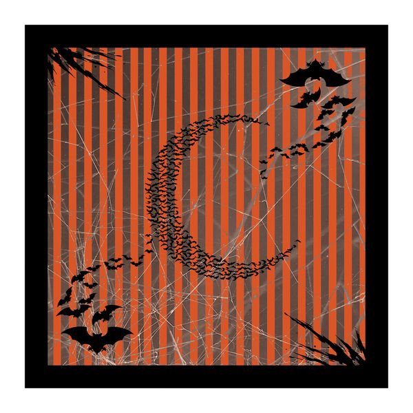 Scary Moon Grey Square Tablecloth image