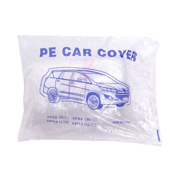 Disposable Car Cover, 3.8x6.5m Clear Plastic Car Covers Anti Dust Rain