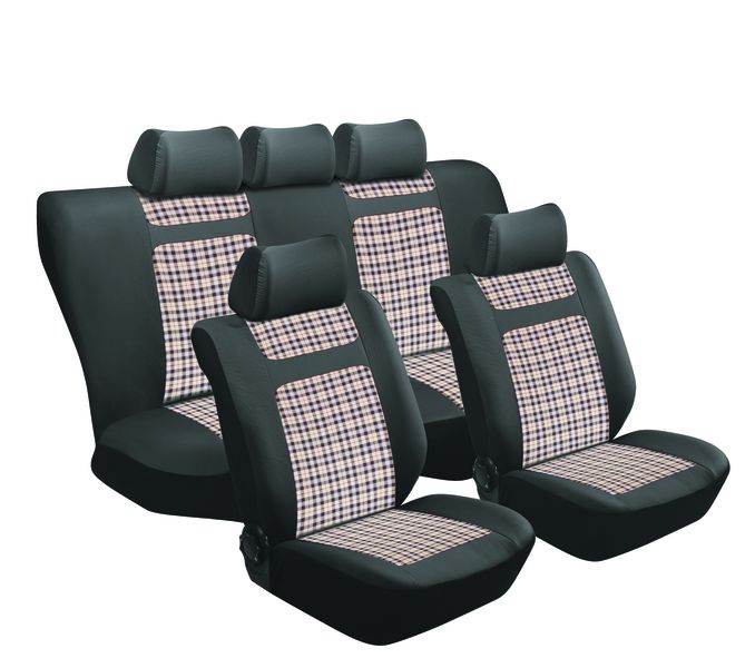 Stingray Tartan Beige Gingham 11-Piece Seat Cover Set
