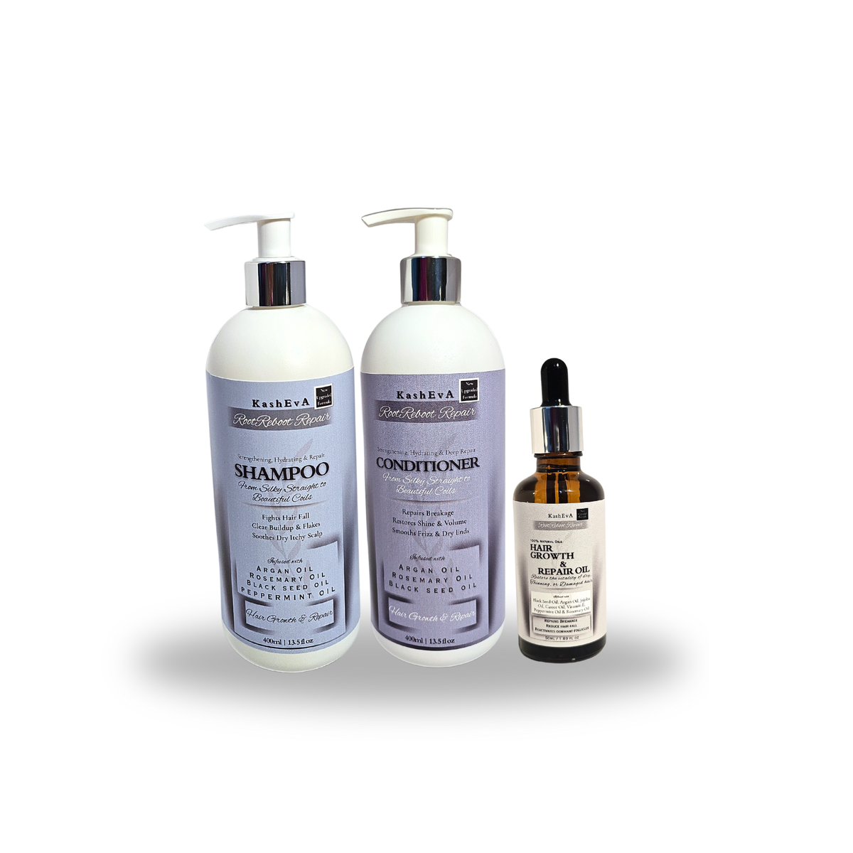 RootReboot Repair & Growth Kit - Shampoo, Conditioner & Natural Oil