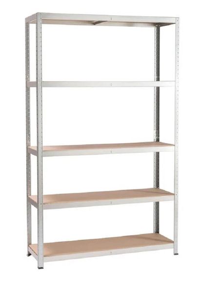Spaceo Mdf Board &amp; Metal Shelving 5 Tiers (w120xd40xh196cm)