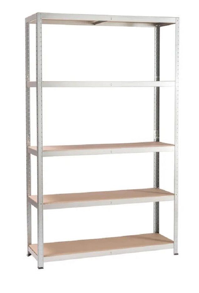 Spaceo Mdf Board & Metal Shelving 5 Tiers (w120xd40xh196cm)