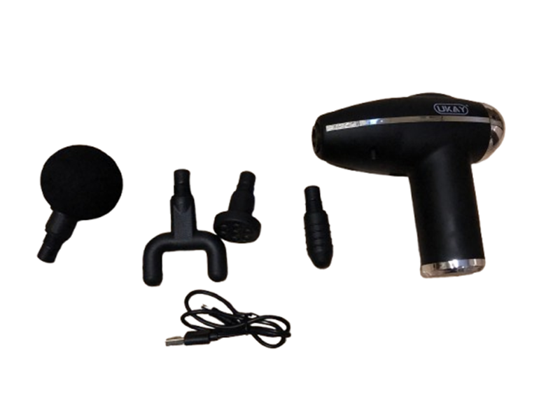 Multi Functional Injury Preventing 6 Gear Massage Gun + 4 Massage Heads 24W