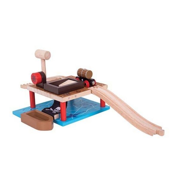 BigJigs Rail Pirate Barrel Drop Wooden Train Set Expansion Pack