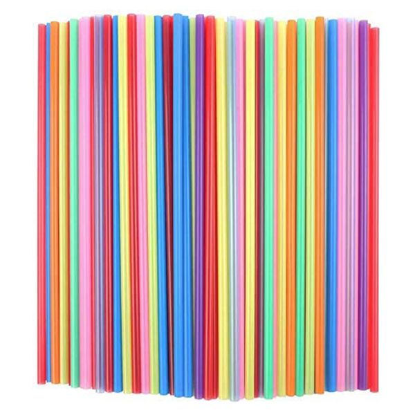 1000Piece 10.3 Inch Disposable Plastic Straws Assorted Bright Colors