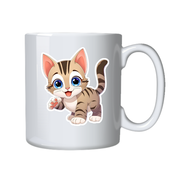 Kitten Cat 21 Kawaii Sticker Theme Mug Cup Birthday Christmas Gift 502
