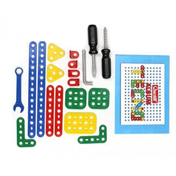 Building Quercetti Toy with Tools and A Pegboard Toy