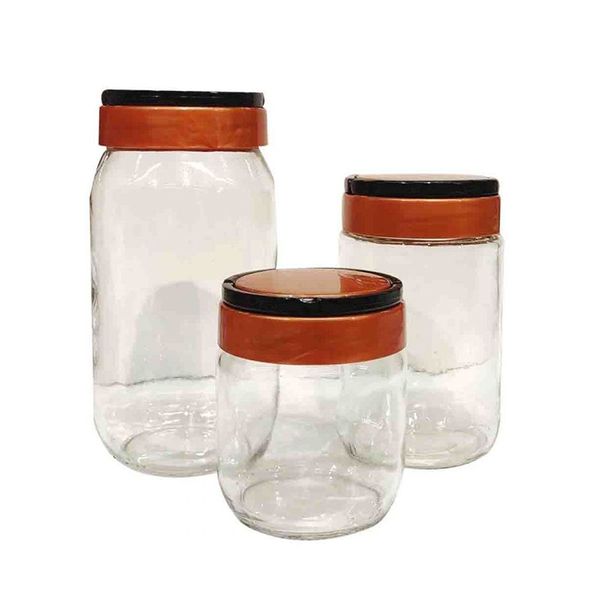 Hane 3 Piece Multi Sized Glass Storage Containers - HN -1359