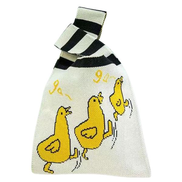 Knitted Reusable Tote Bag for Daily Shopping